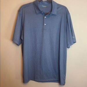Walter Hagen EUC blue patterned golf polo shirt Size large